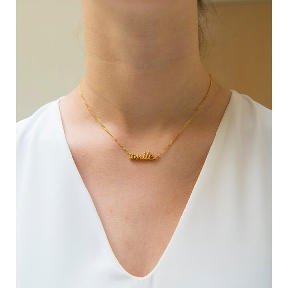 kate spade Jewelry - Kate Spade 12K Gold Smile Pendant Necklace